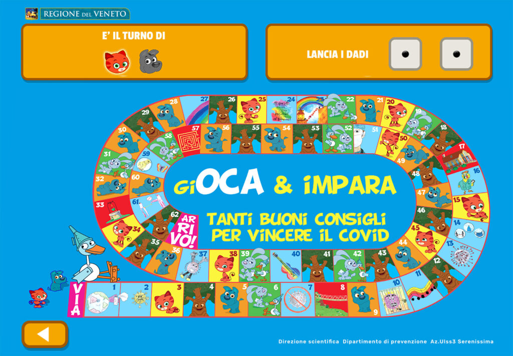 Mini Cuccioli Gioco Oca digitale per bambini covid gioco educativo