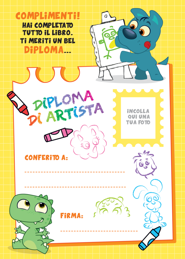 Diploma di artista coloring book Mini Cuccioli e i DinoCuccioli Diploma di artista coloring book Mini Cuccioli e i DinoCuccioli